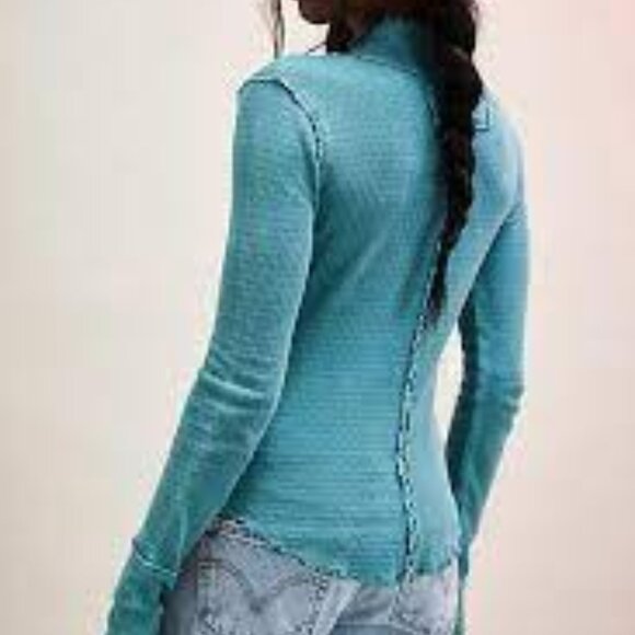 Free People We The Free Sara Pointelle Turtleneck NWT * - Picture 3 of 6